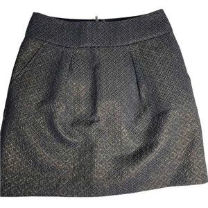 NWT Loft Black and Gold Metallic Thread Mini Skirt